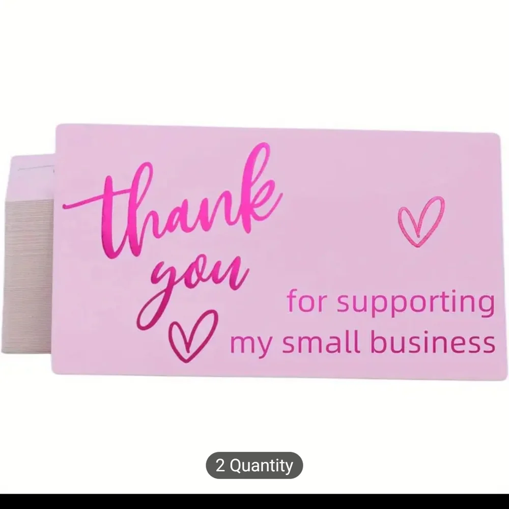 50 Pack Pink Thank You Cards New